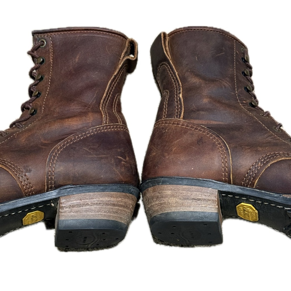 👢🤠 DURANGO Leather Lace-Up Boots Kiltie Fringe Vibram Sole Brown Women’s 10 - Picture 6 of 10